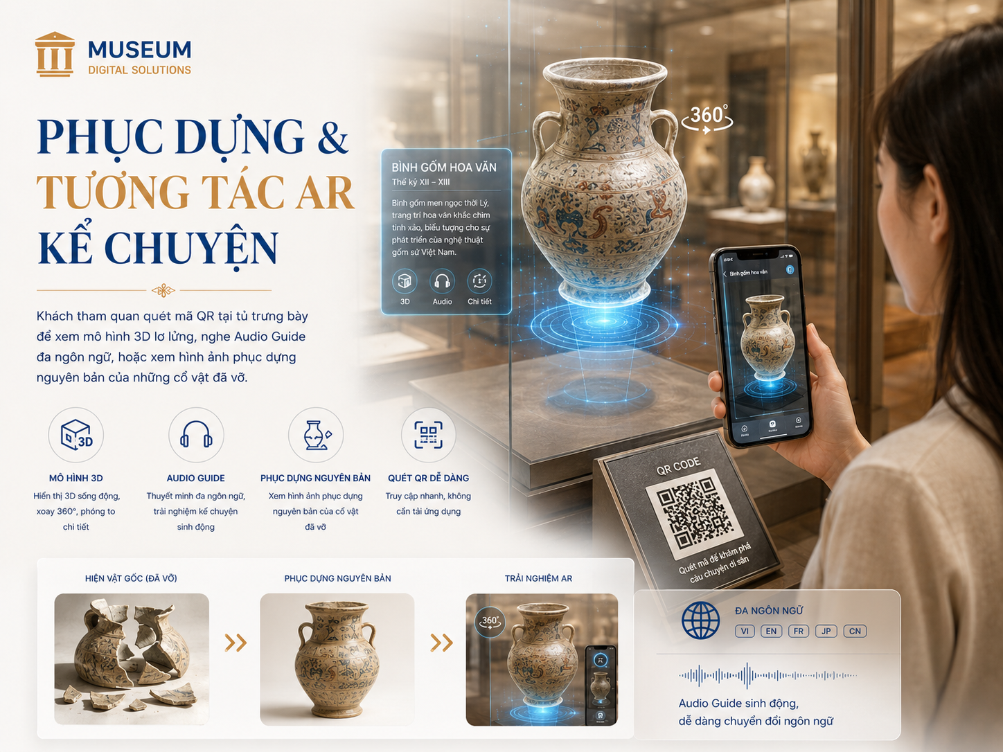 Trải nghiệm tương tác AR và quét QR